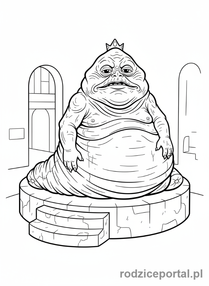 Kolorowanka Star Wars - Jabba the Hutt, duży i obrzydliwy