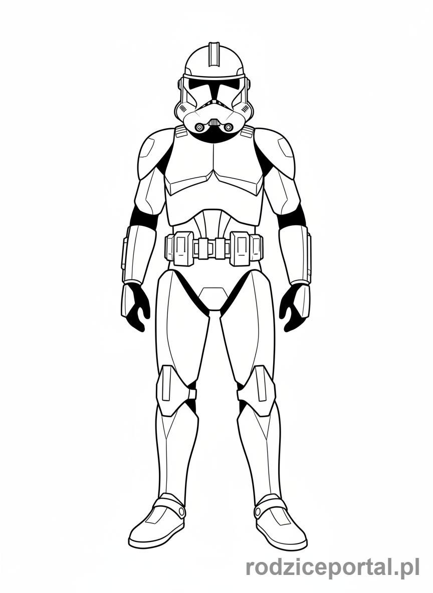 Kolorowanka Star Wars - Klon Troopera, pełna zbroja