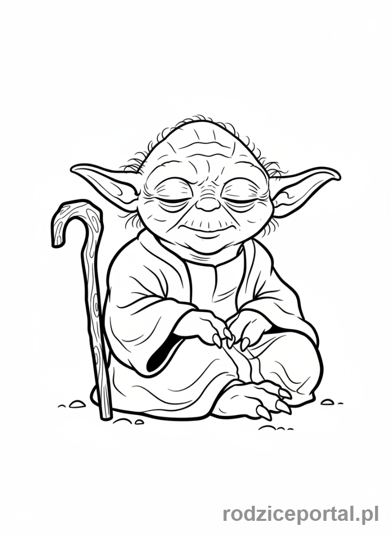 Kolorowanka Star Wars - Mistrz Yoda