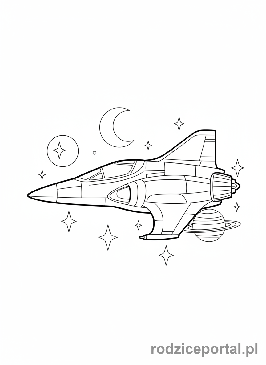 Kolorowanka Star Wars - Myśliwiec Naboo N-1, elegancki