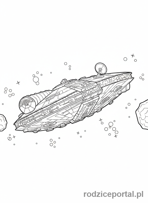 Kolorowanka Star Wars - Sokół Millennium