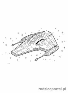 Kolorowanka Star Wars - Statek kosmiczny Slave I Boby Fetta
