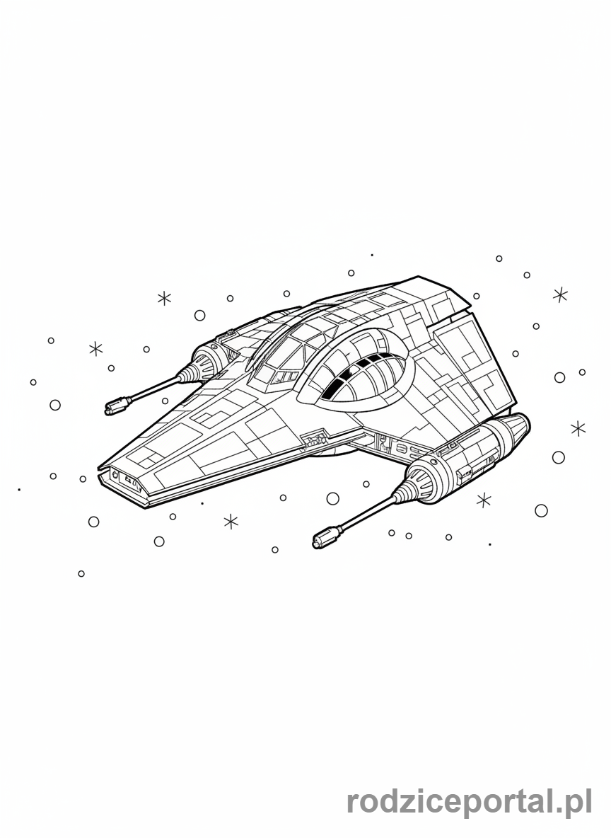 Kolorowanka Star Wars - Statek kosmiczny Slave I Boby Fetta