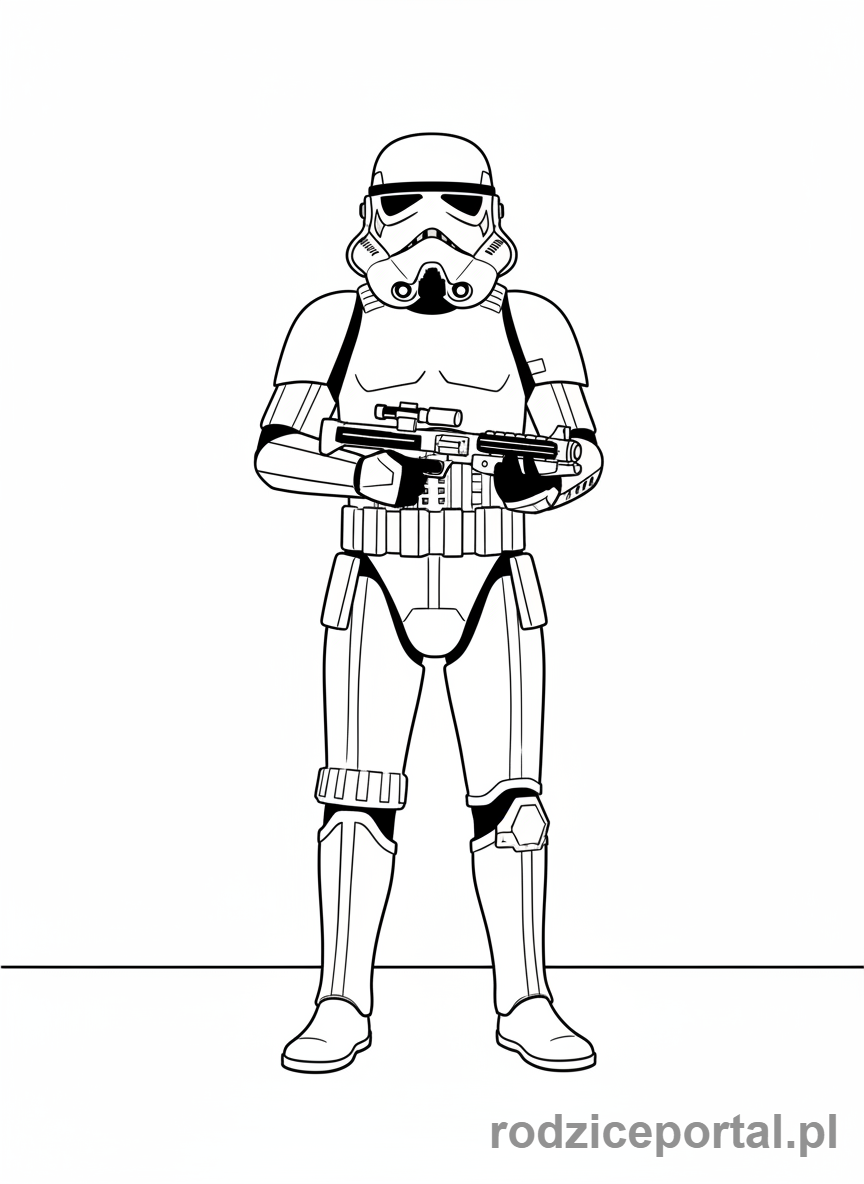 Kolorowanka Star Wars - Szturmowiec z blasterem, pełna sylwetka