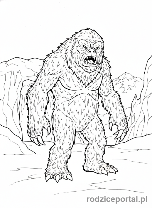 Kolorowanka Star Wars - Wampa na Hoth, groźny