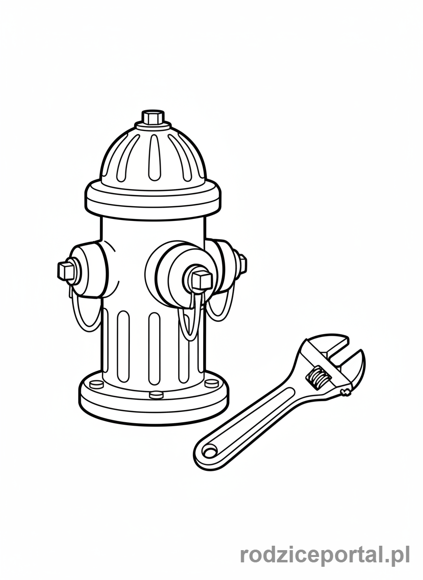 Kolorowanka Straż Pożarna - Hydrant przeciwpożarowy.