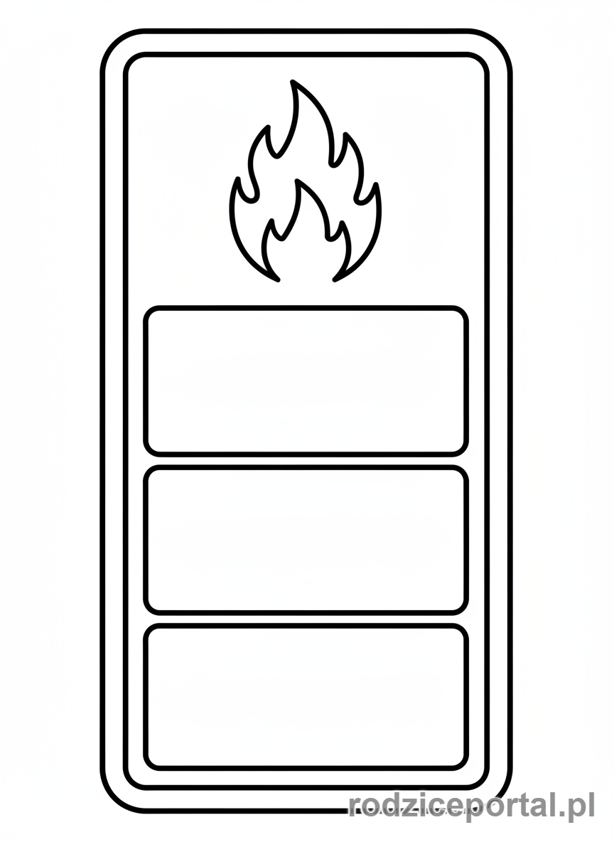 Kolorowanka Straż Pożarna - Znak ostrzegawczy 