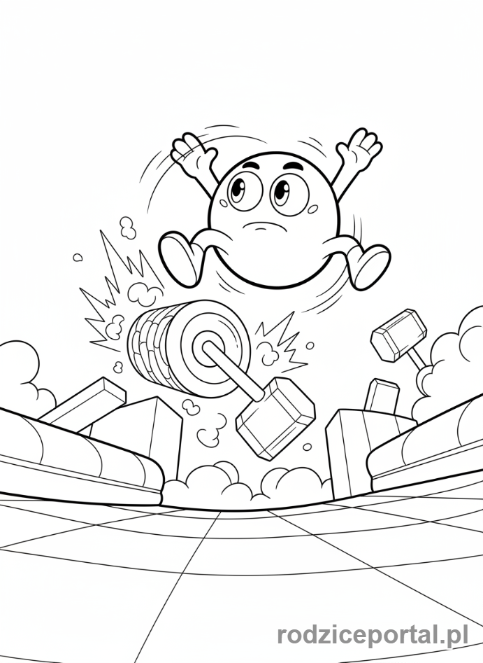 Kolorowanka Stumble Guys - Stumble Guy komicznie przewracający się