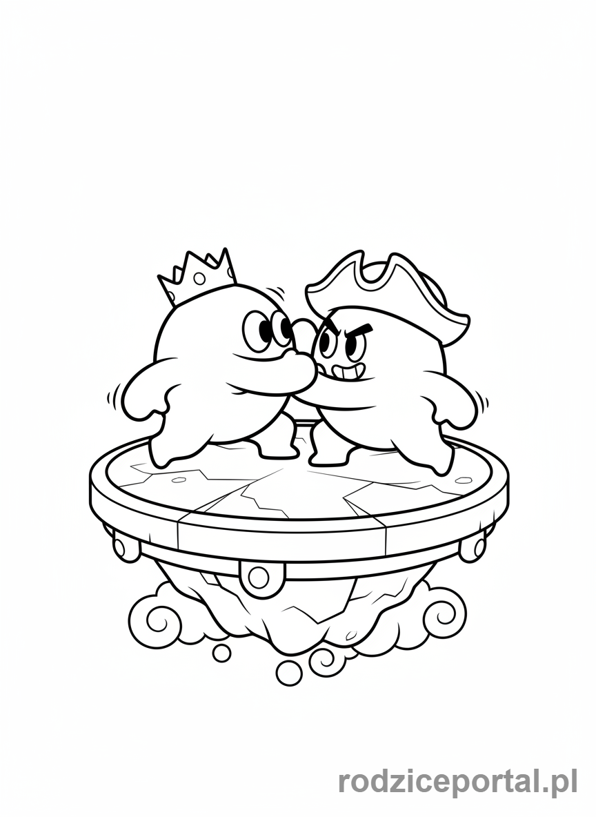 Kolorowanka Stumble Guys - Stumble Guy próbujący pchnąć innego gracza