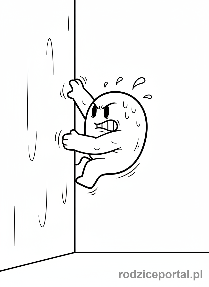 Kolorowanka Stumble Guys - Stumble Guy próbujący wspiąć się na ścianę