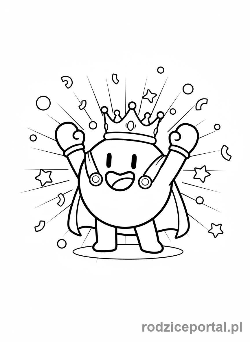 Kolorowanka Stumble Guys - Stumble Guy świętujący zwycięstwo