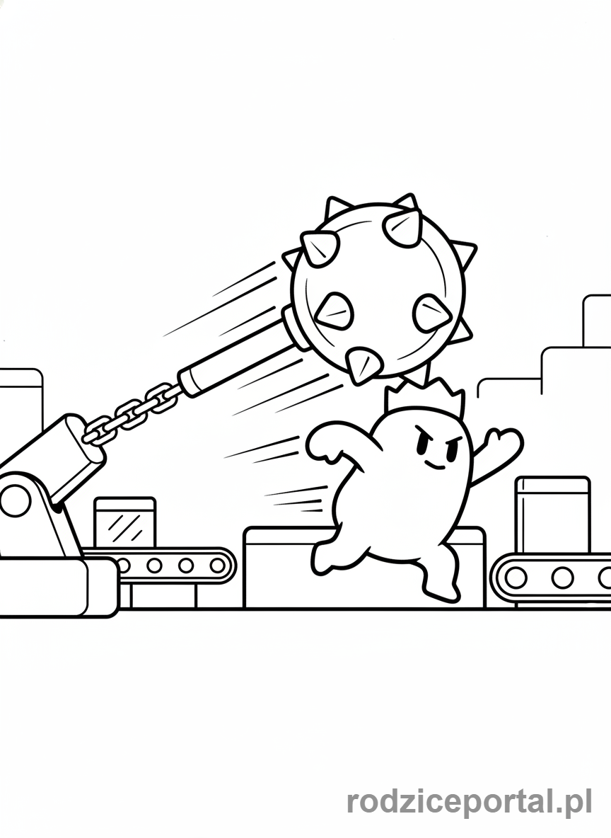 Kolorowanka Stumble Guys - Stumble Guy unikający młota