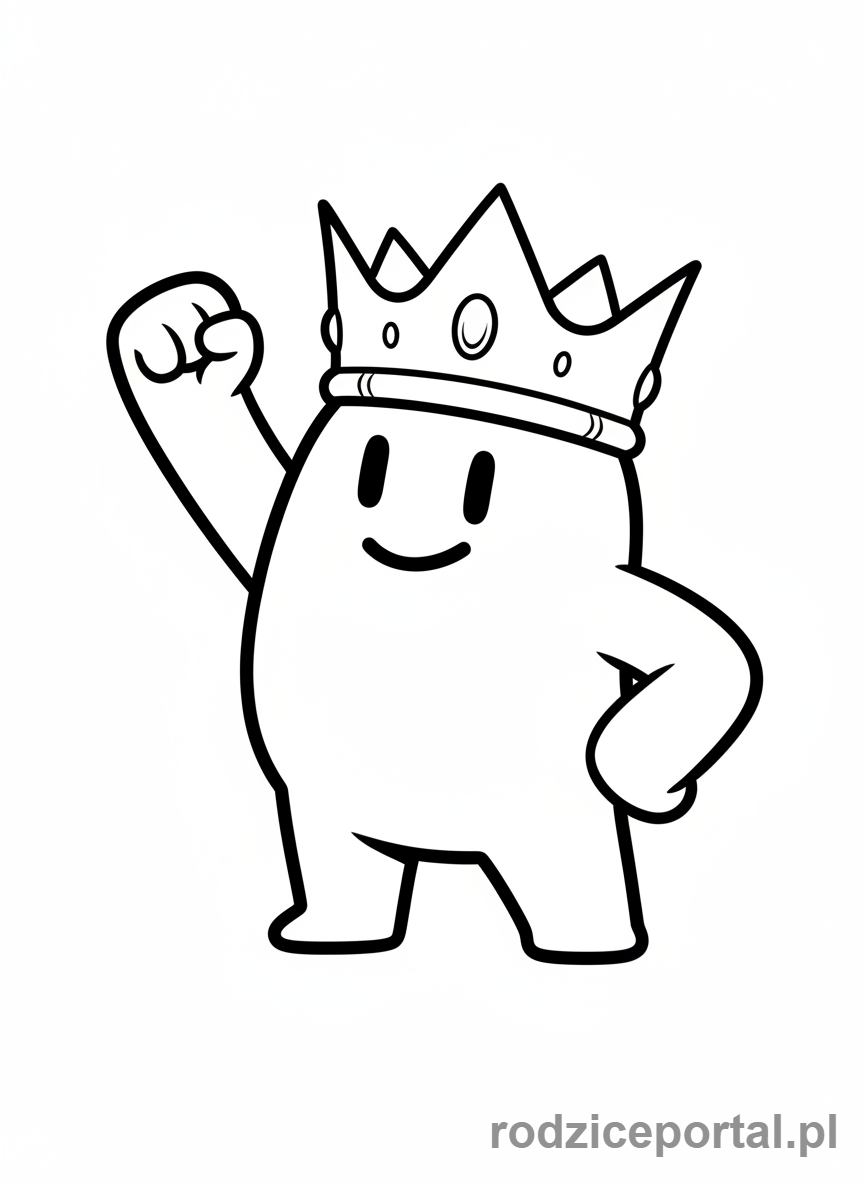 Kolorowanka Stumble Guys - Stumble Guy w koronie zwycięzcy