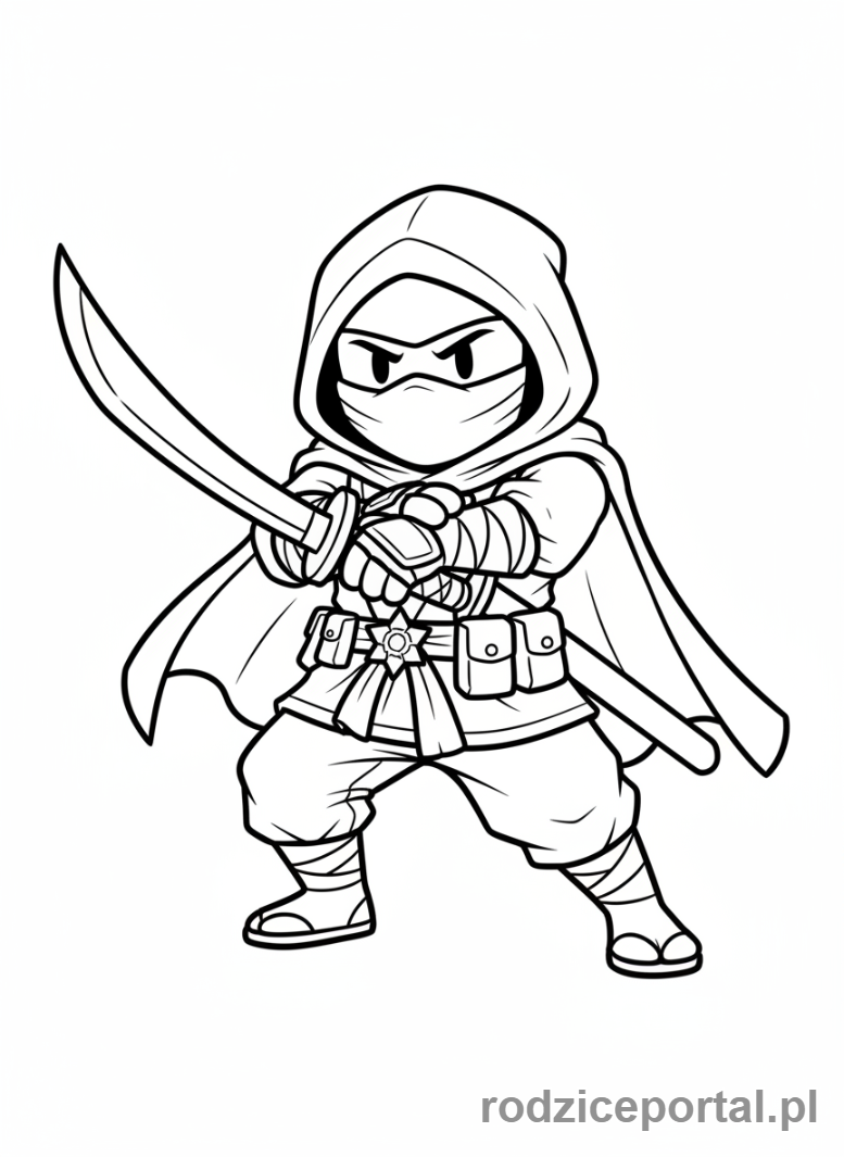 Kolorowanka Stumble Guys - Stumble Guy w stroju ninja