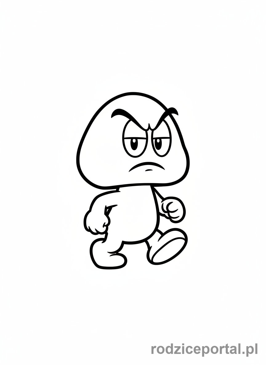 Kolorowanka Super Mario - Goomba idący powoli