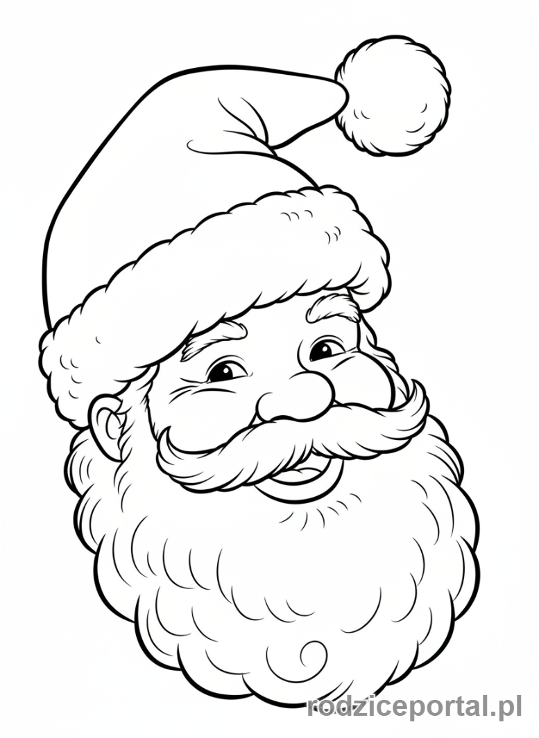 Kolorowanka Święty Mikołaj - Czapka i broda Mikołaja