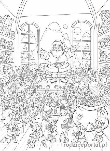 Kolorowanka Święty Mikołaj - Pracownia Mikołaja