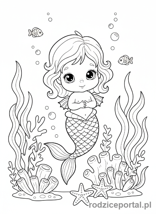 Kolorowanka Syrenka - Mała syrenka