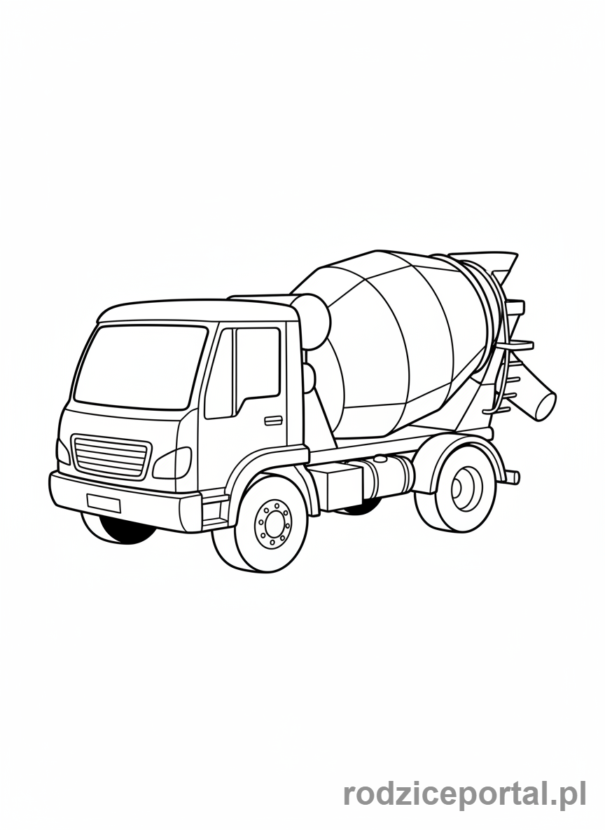 Kolorowanka Tiry - Betoniarka z obracającą się gruszką