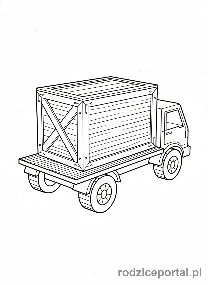 Kolorowanka Tiry - Ciężarówka platforma z ładunkiem