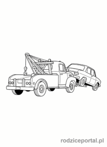 Kolorowanka Tiry - Holownik holujący samochód