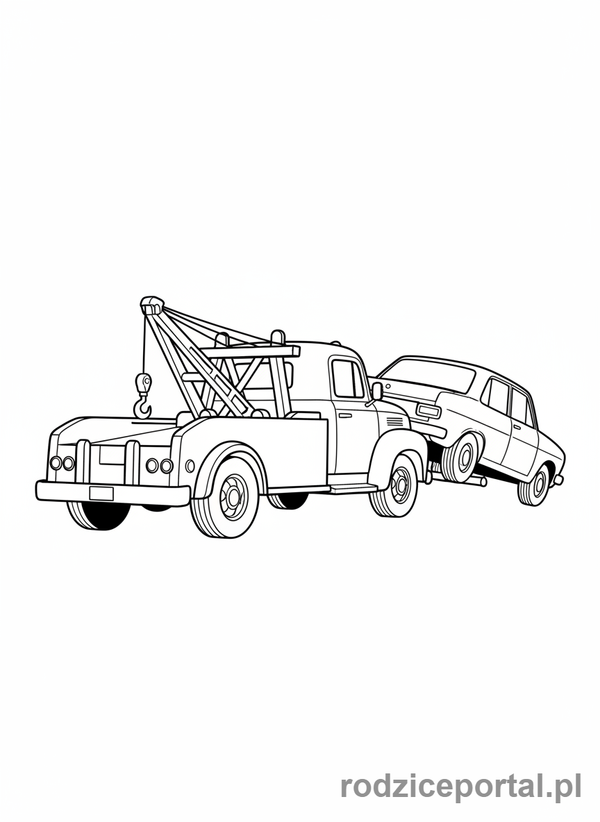 Kolorowanka Tiry - Holownik holujący samochód