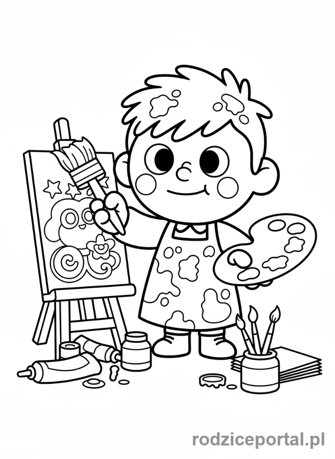 Kolorowanka Toca Boca - Artysta Toca Boca malujący obraz