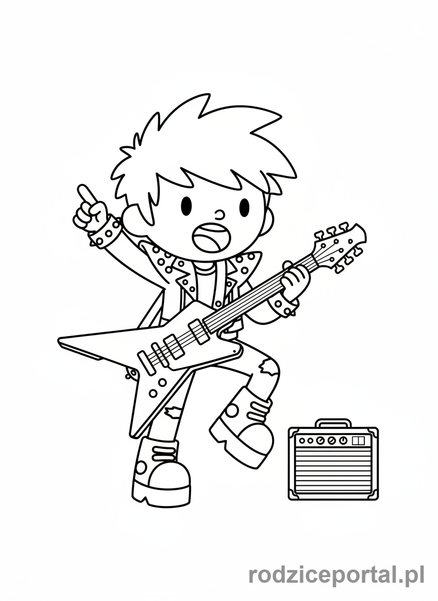 Kolorowanka Toca Boca - Postać Toca Boca gra na gitarze