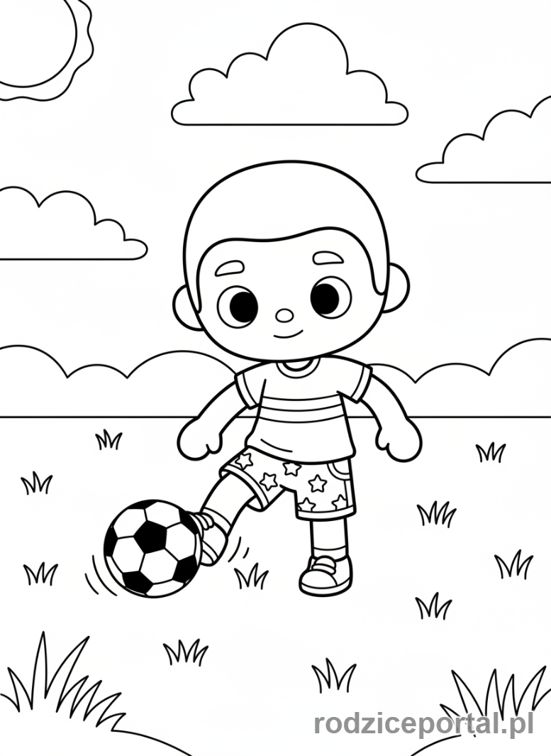 Kolorowanka Toca Boca - Postać Toca Boca gra w piłkę nożną