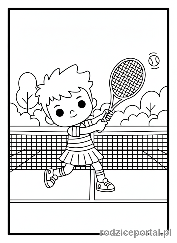 Kolorowanka Toca Boca - Postać Toca Boca gra w tenisa