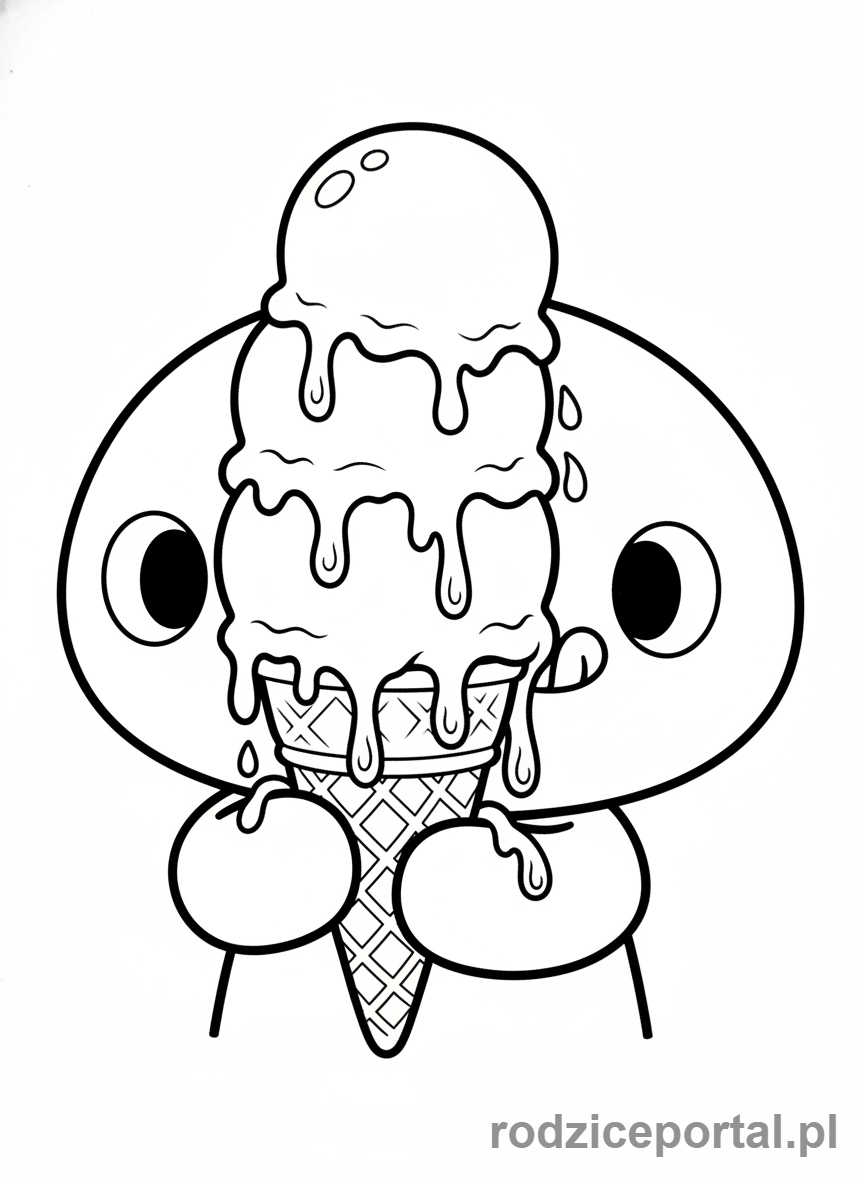 Kolorowanka Toca Boca - Postać Toca Boca je lody na patyku