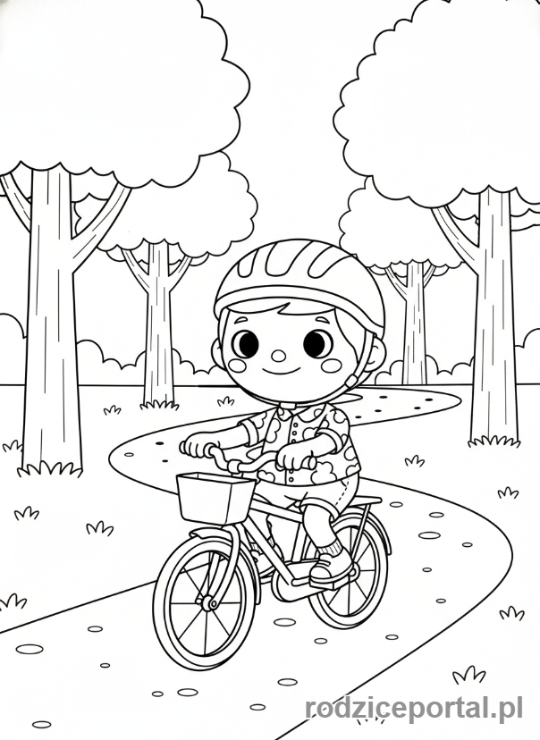Kolorowanka Toca Boca - Postać Toca Boca jedzie na rowerze