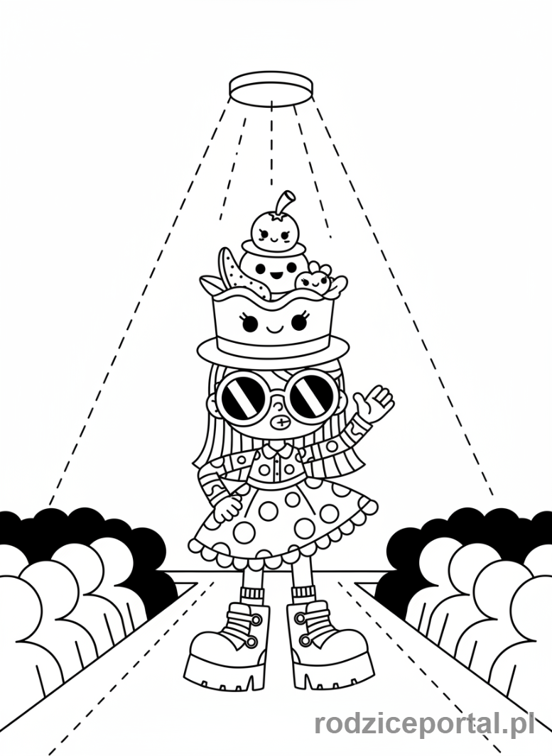 Kolorowanka Toca Boca - Postać Toca Boca na pokazie mody