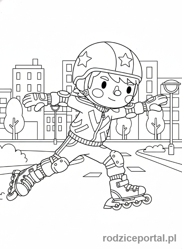 Kolorowanka Toca Boca - Postać Toca Boca na rolkach