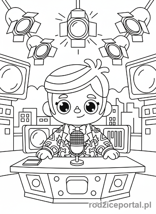Kolorowanka Toca Boca - Postać Toca Boca prowadzi własny program telewizyjny