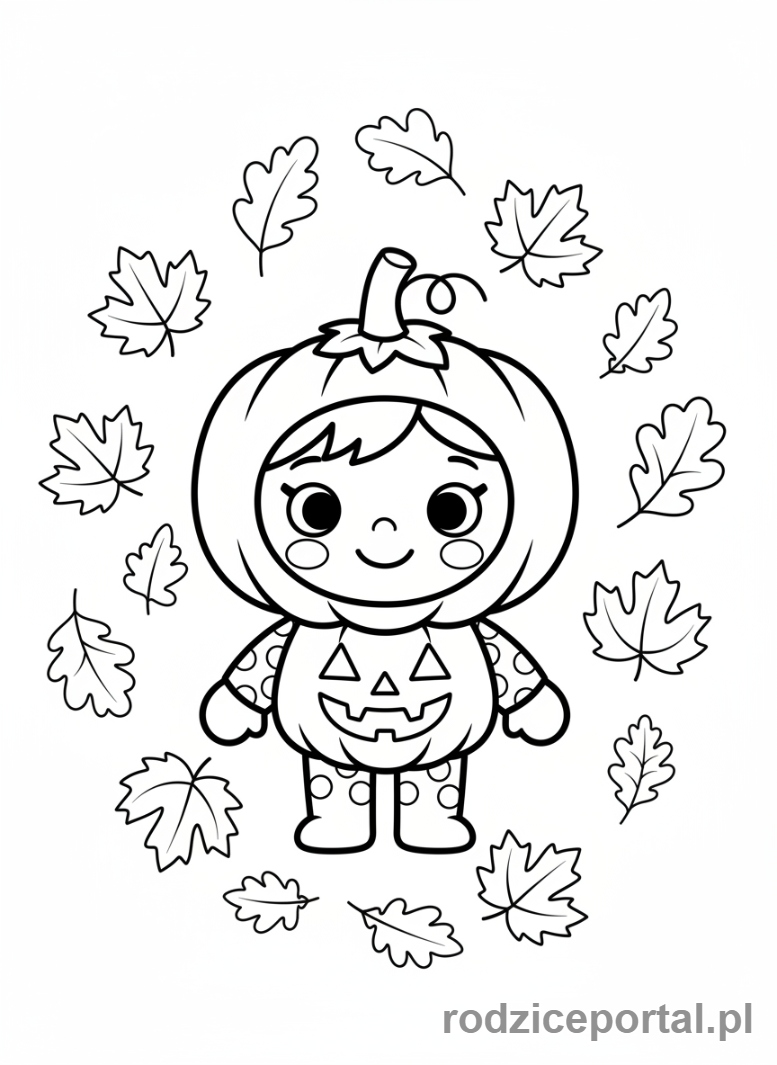 Kolorowanka Toca Boca - Postać Toca Boca przebrana za dynię