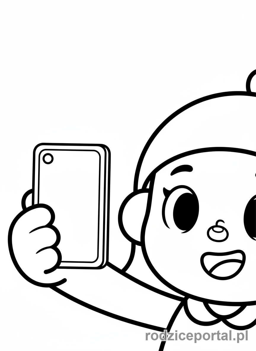 Kolorowanka Toca Boca - Postać Toca Boca robi sobie selfie telefonem