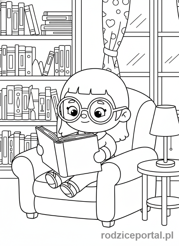 Kolorowanka Toca Boca - Toca Boca postać czytająca książkę