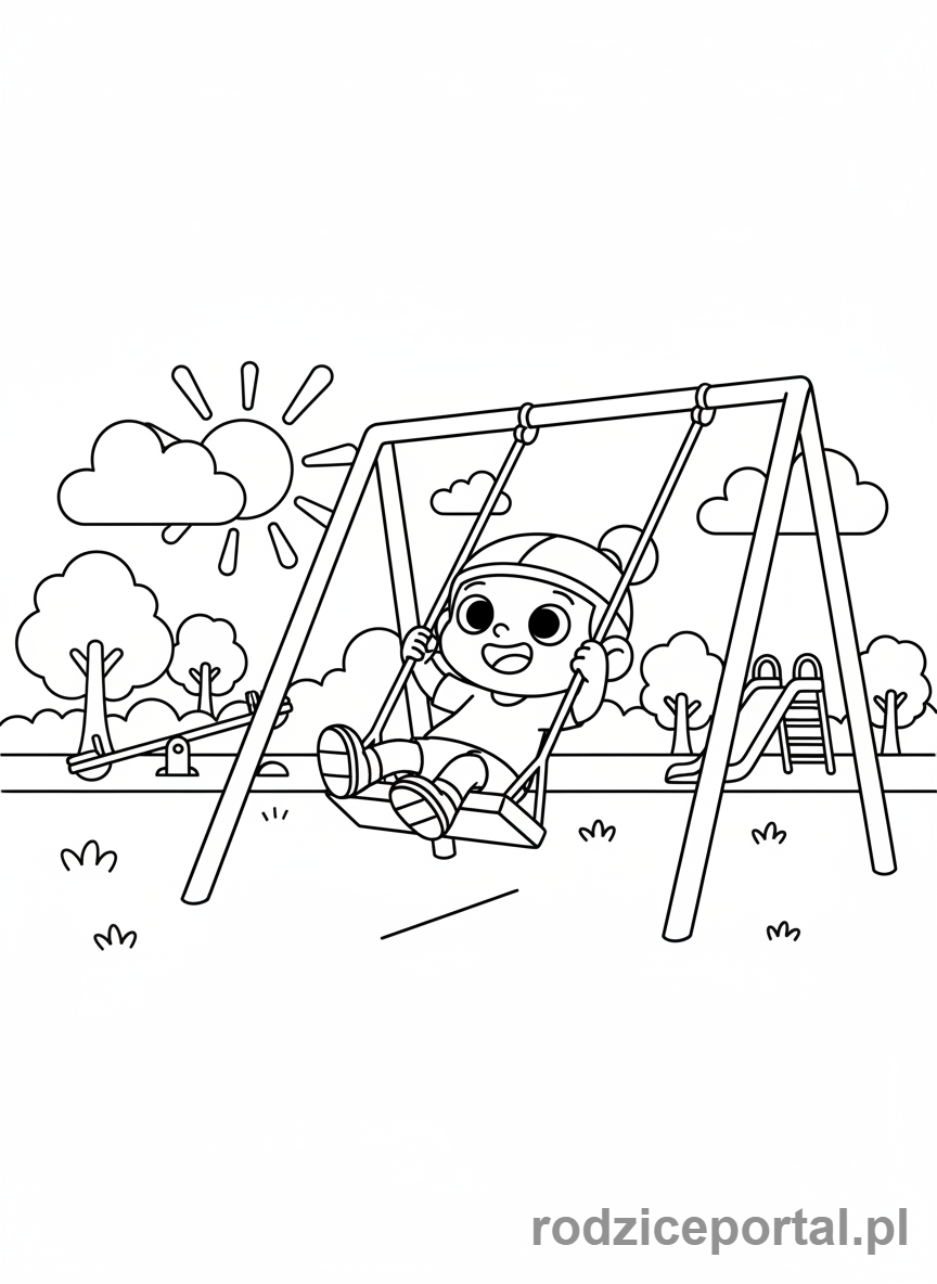 Kolorowanka Toca Boca - Toca Boca postać na huśtawce
