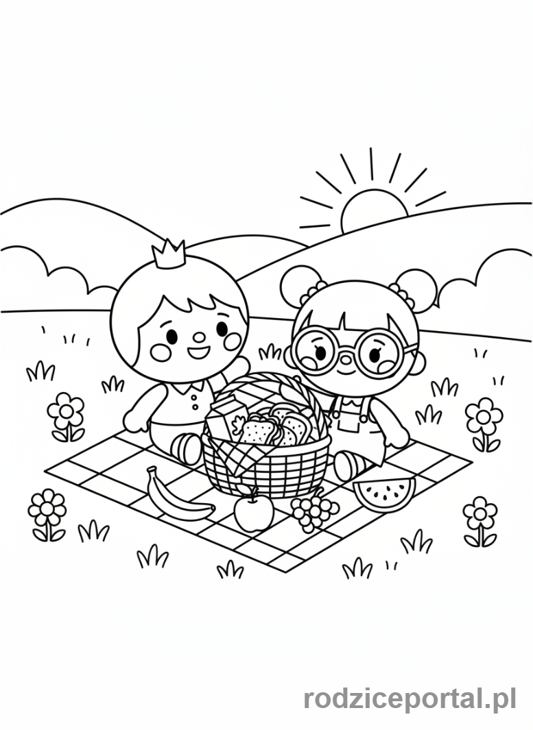 Kolorowanka Toca Boca - Toca Boca postać na pikniku