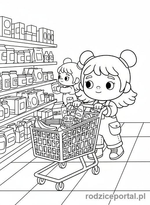 Kolorowanka Toca Boca - Toca Boca postać robiąca zakupy