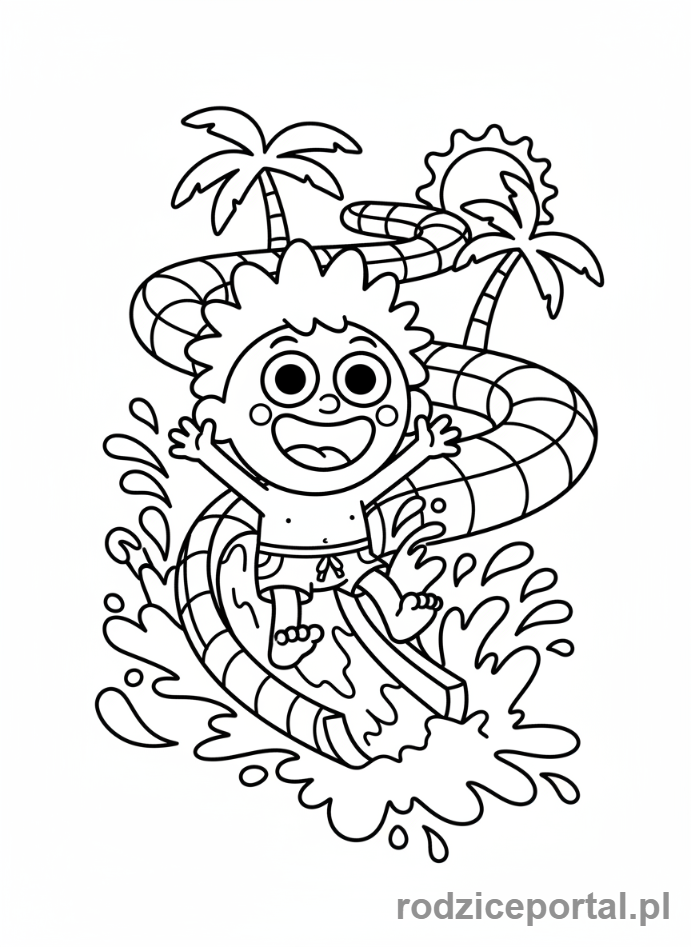 Kolorowanka Toca Boca - Toca Boca postać w parku wodnym