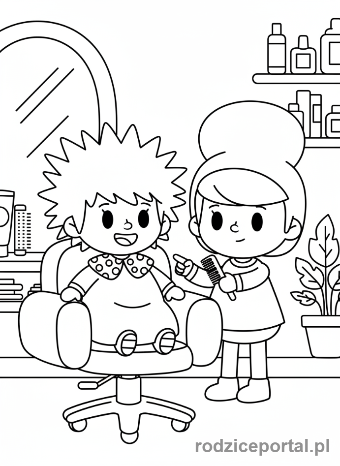 Kolorowanka Toca Boca - Toca Boca postać w salonie fryzjerskim