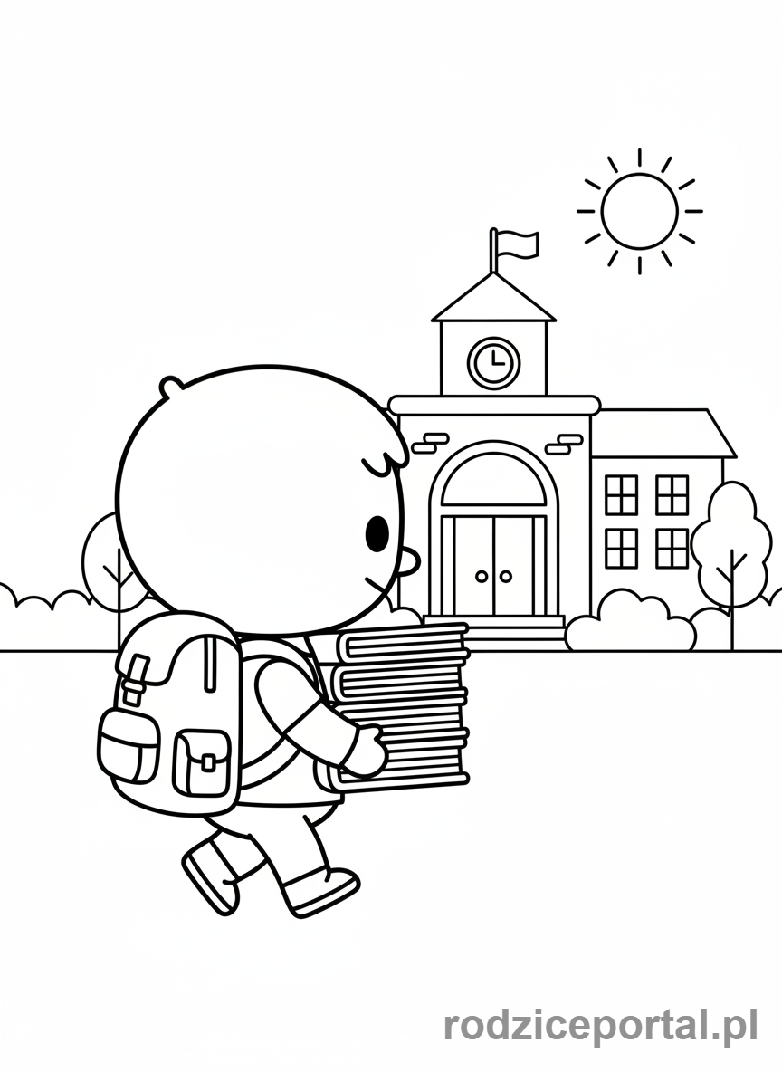 Kolorowanka Toca Boca - Toca Boca postać w szkole z plecakiem