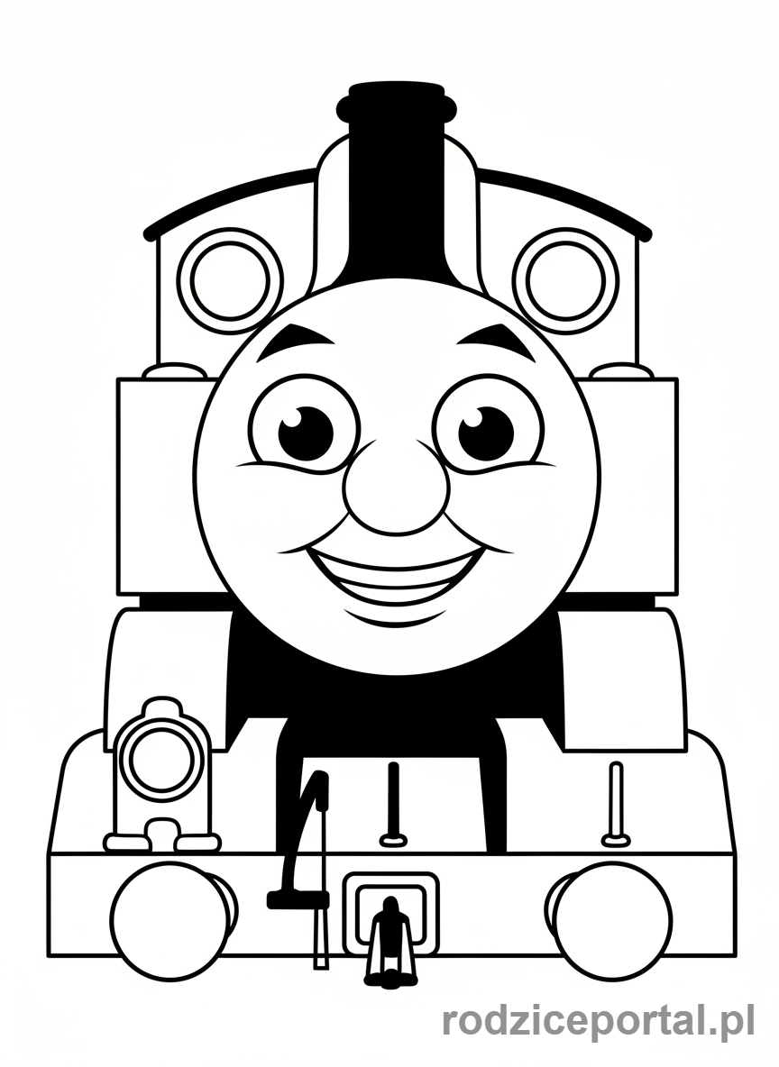 Kolorowanka Tomek I Przyjaciele - Zbliżenie na twarz Tomka.