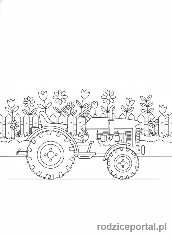 Kolorowanka Traktory - Mały traktor ogrodniczy