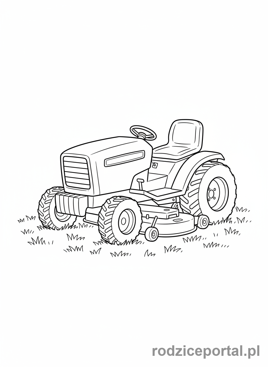 Kolorowanka Traktory - Mały traktor ogrodowy.