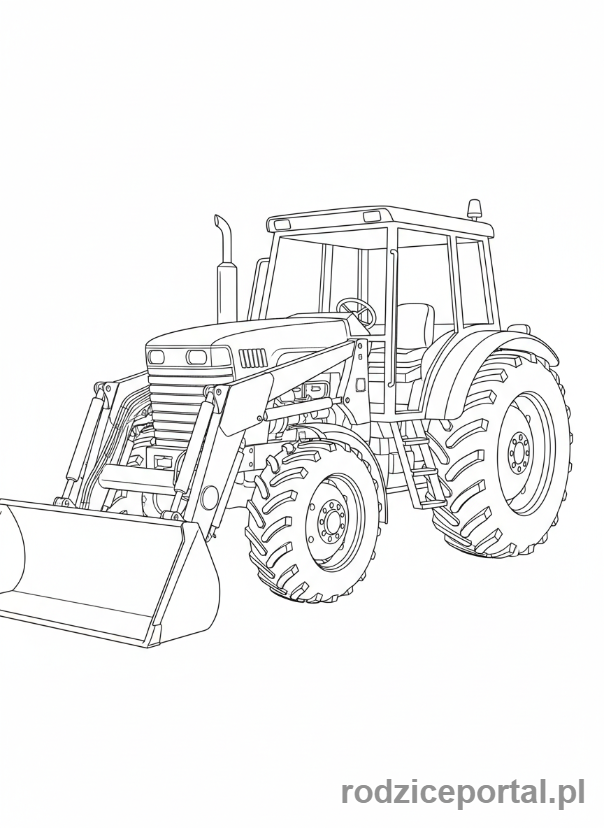Kolorowanka Traktory - Realistyczny traktor