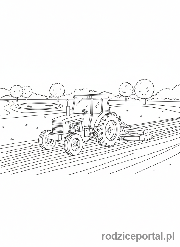 Kolorowanka Traktory - Traktor koszący trawę
