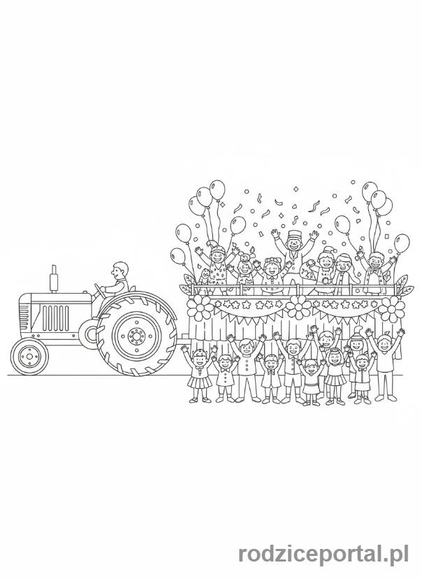 Kolorowanka Traktory - Traktor na paradzie
